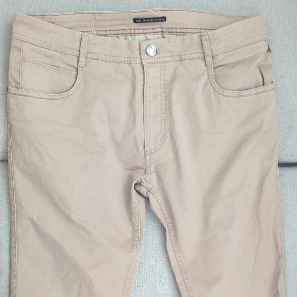 Men's Mango Pisa 5 Pocket Pant In Tan/Khaki Size 32 US - Picture 1 of 6